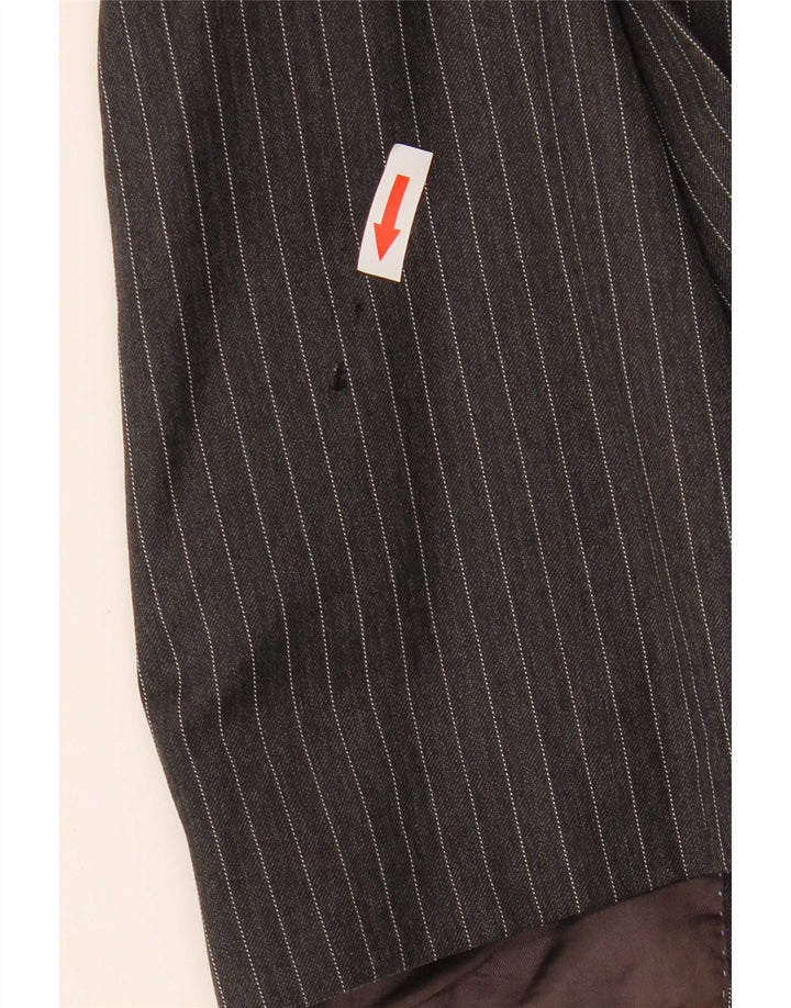 Jaqueta blazer masculina Massimo Dutti com 2 botões EU 40 lã risca de giz cinza médio