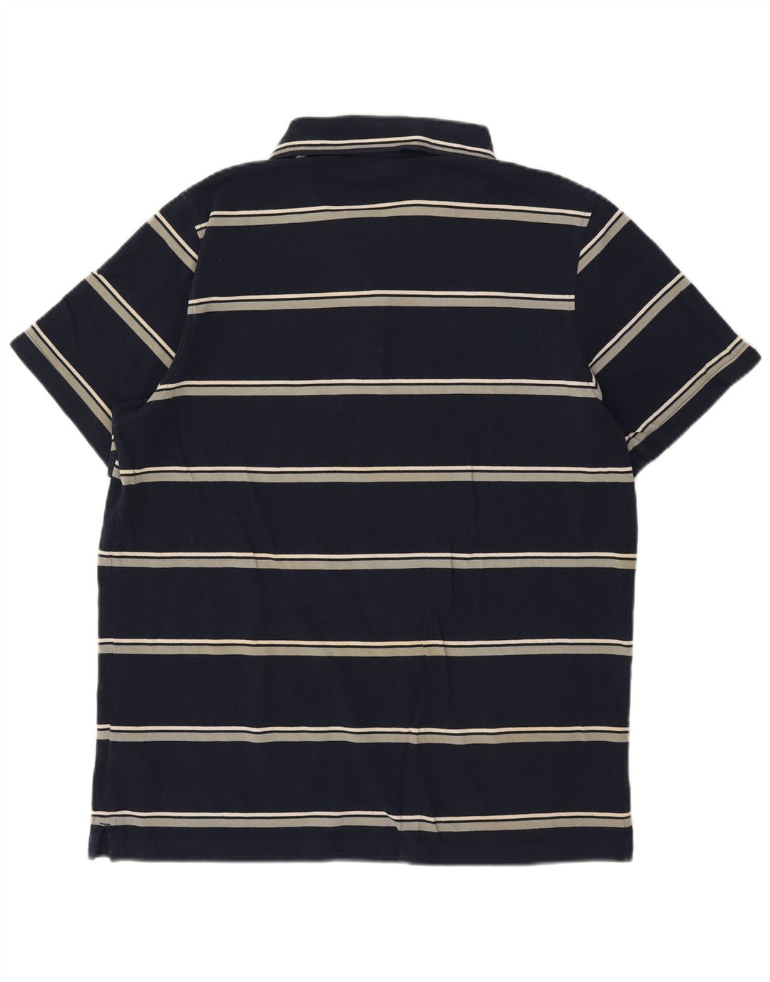 Camisa polo masculina Reebok grande algodão listrado azul marinho