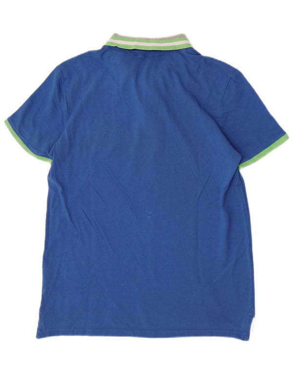 Camisa polo masculina Champion com estampa gráfica grande azul de algodão