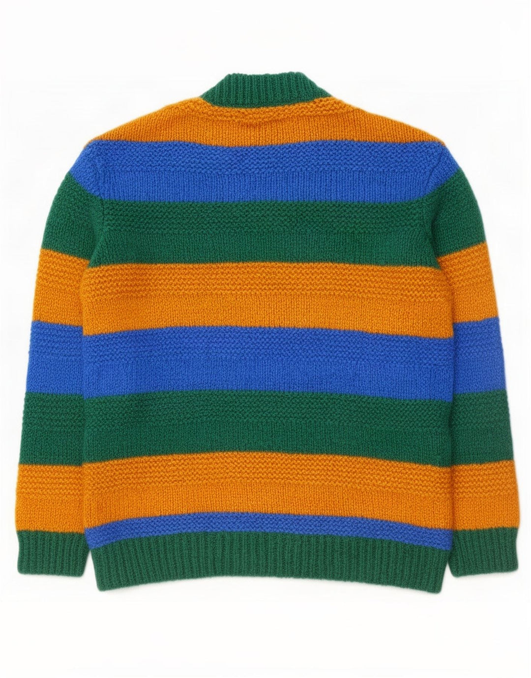 Zara Suéter masculino com gola redonda listrado médio multicolorido
