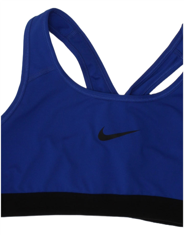 Sutiã esportivo feminino Nike Top pequeno azul poliéster esportivo