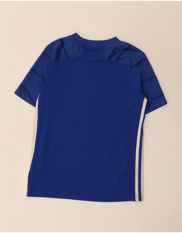 Camiseta Adidas Boys Aeroready Top 9-10 Anos Azul Listrado Poliéster