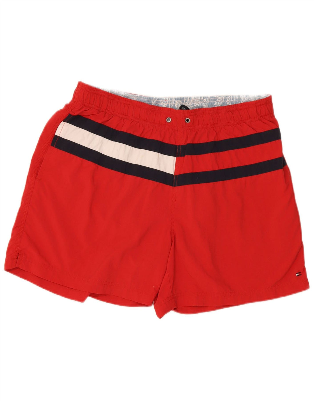 Shorts de natação masculino Tommy Hilfiger XL listrado vermelho