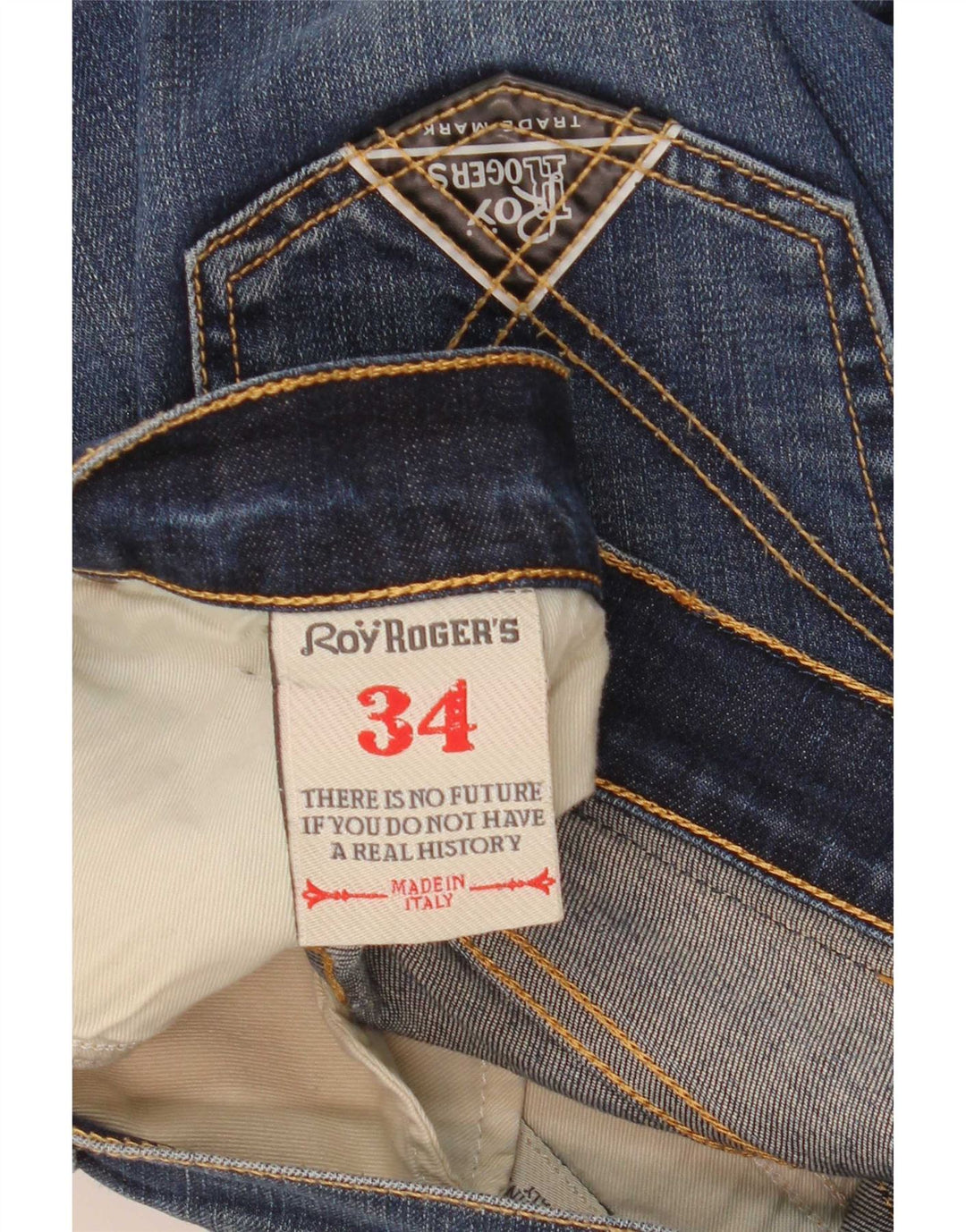 Roy Rogers Mens Jeans Slim W34 L32 Azul Algodão