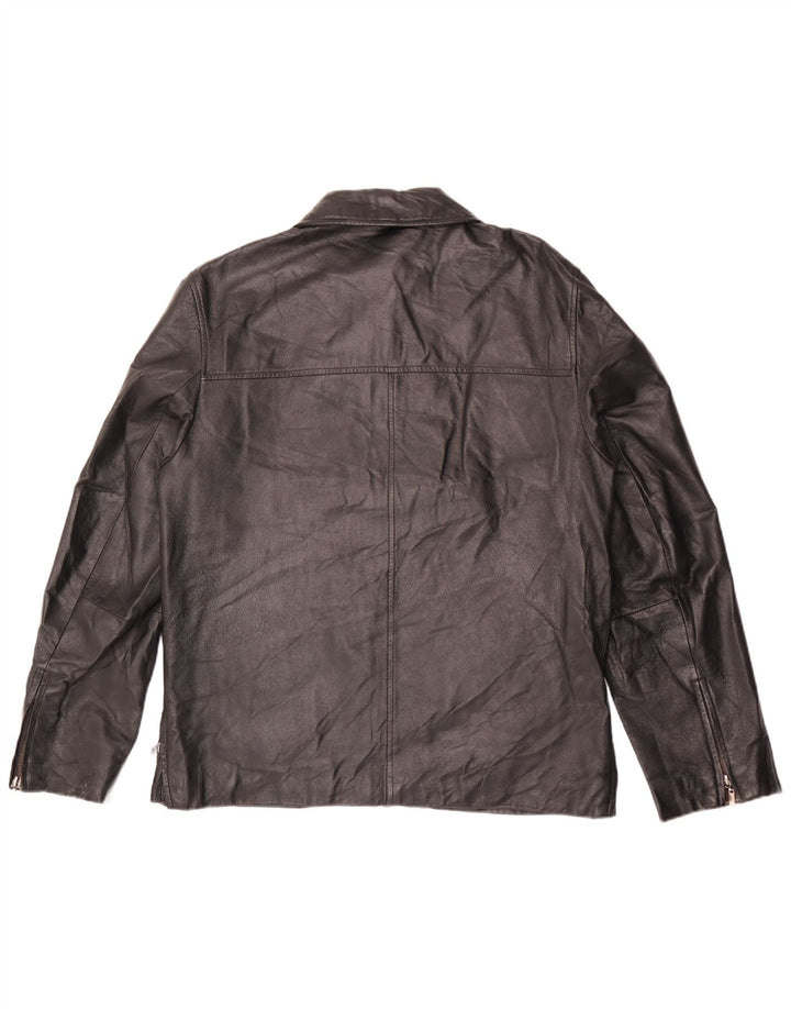 Jaqueta de couro masculina Conbipel UK 38 couro preto médio