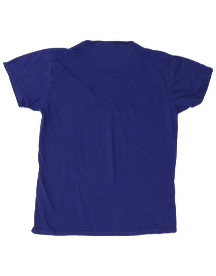 Pierre Cardin Mens Camiseta Top Médio Algodão Azul