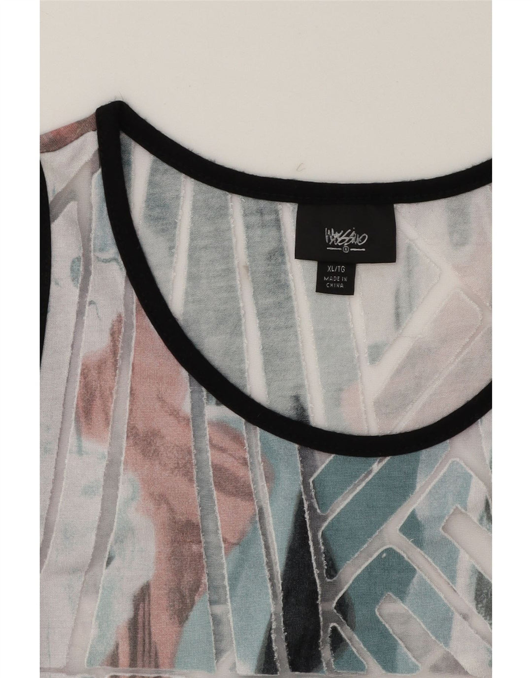 MOSSIMO Womens Vest Top UK 18 XL Multicoloured Geometric Rayon Vintage Mossimo and Second-Hand Mossimo from Messina Hembry 