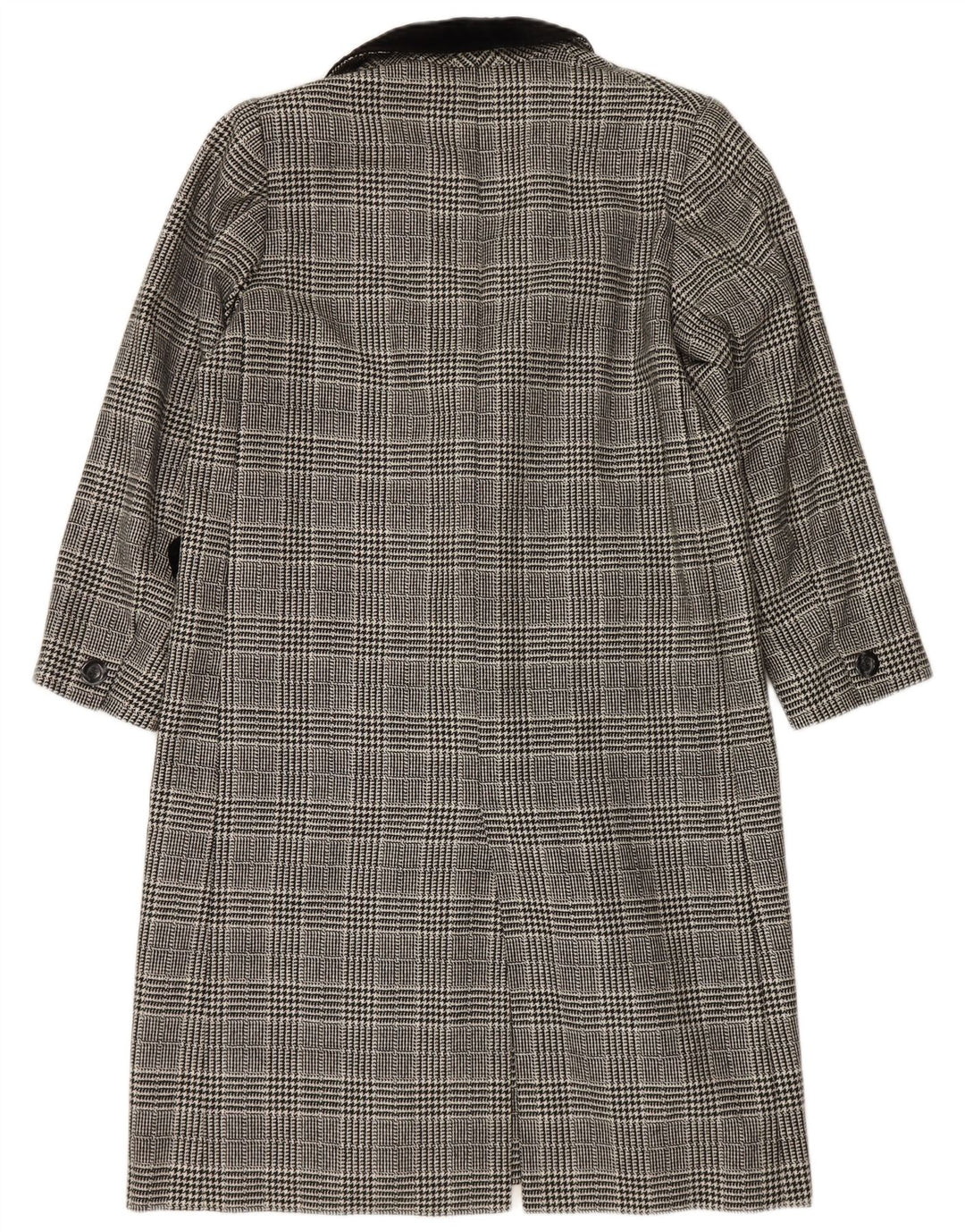 Sobretudo feminino VINTAGE UK 14 grande cinza houndstooth