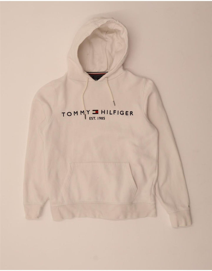 Suéter com capuz gráfico masculino TOMMY HILFIGER médio algodão branco