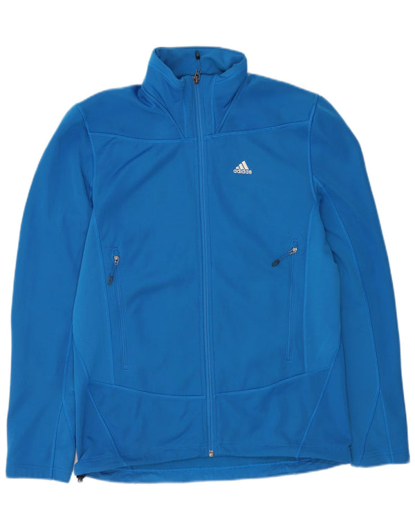 Adidas Mens Tracksuit Top Jacket UK 40/42 Poliéster Azul Médio