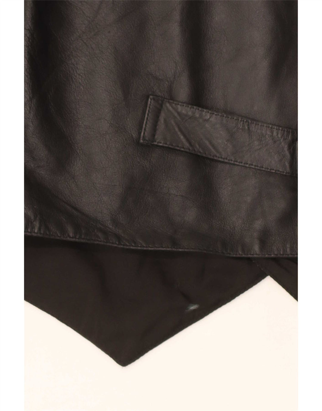 Colete de couro masculino vintage médio preto