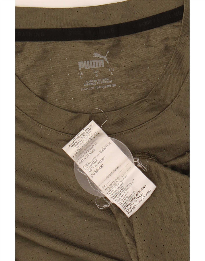 Camiseta masculina Puma grande poliéster cáqui