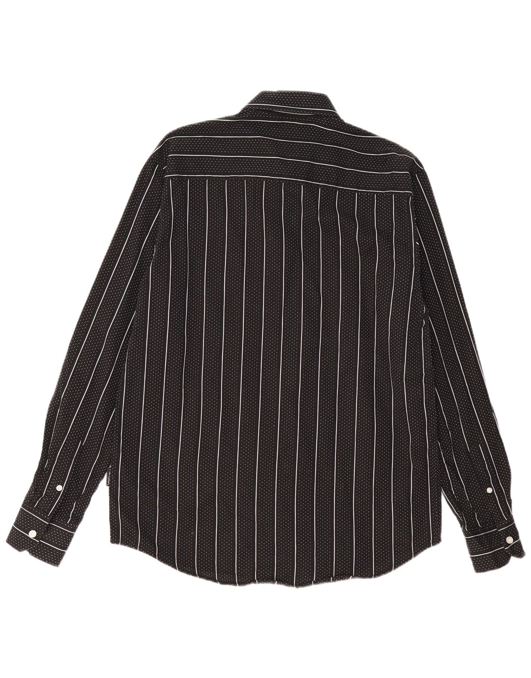 Camisa masculina Pierre Cardin Regular Fit média preta listrada de algodão