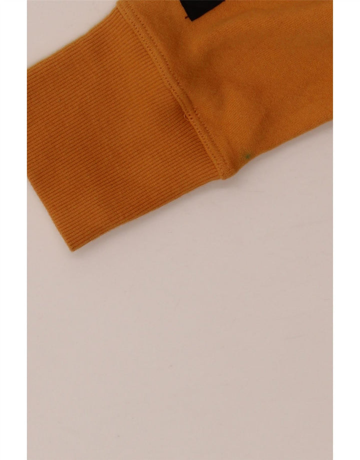 CALVIN KLEIN Suéter feminino oversized com capuz e manga curta UK 10 pequeno amarelo