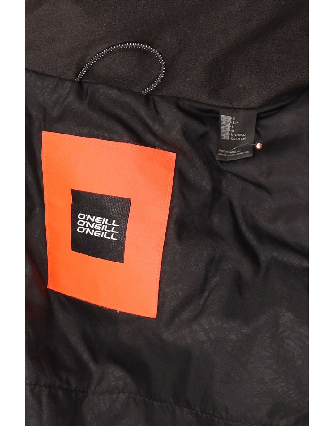 Jaqueta de esqui masculina com capuz O'Neill Reino Unido 36 poliéster colorblock preto pequeno