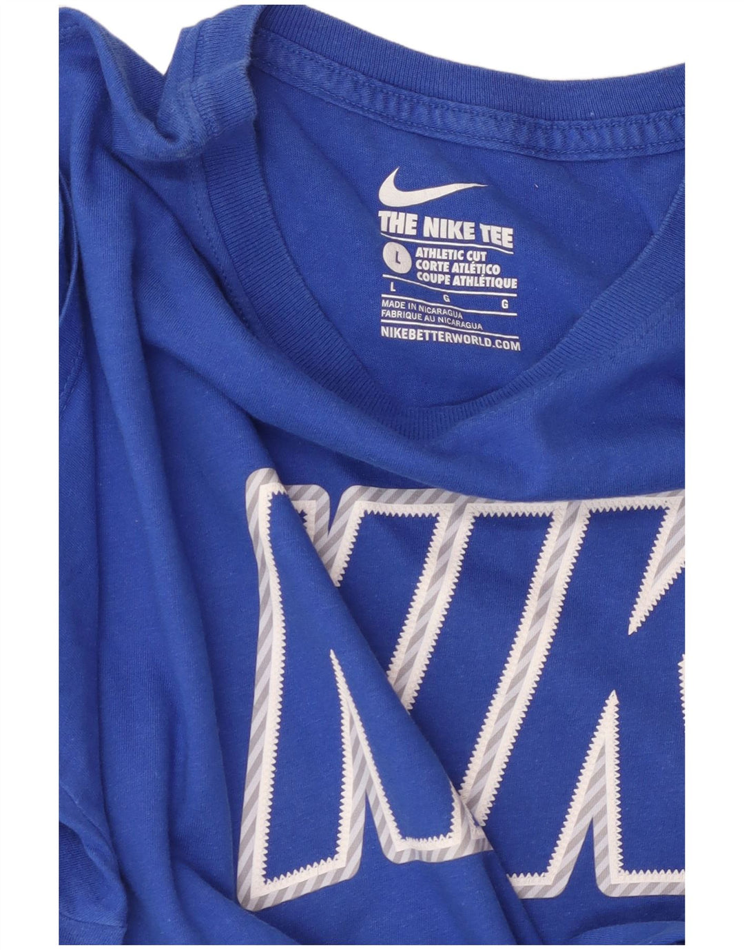 Camiseta masculina Nike Athletic Cut com estampa gráfica grande azul