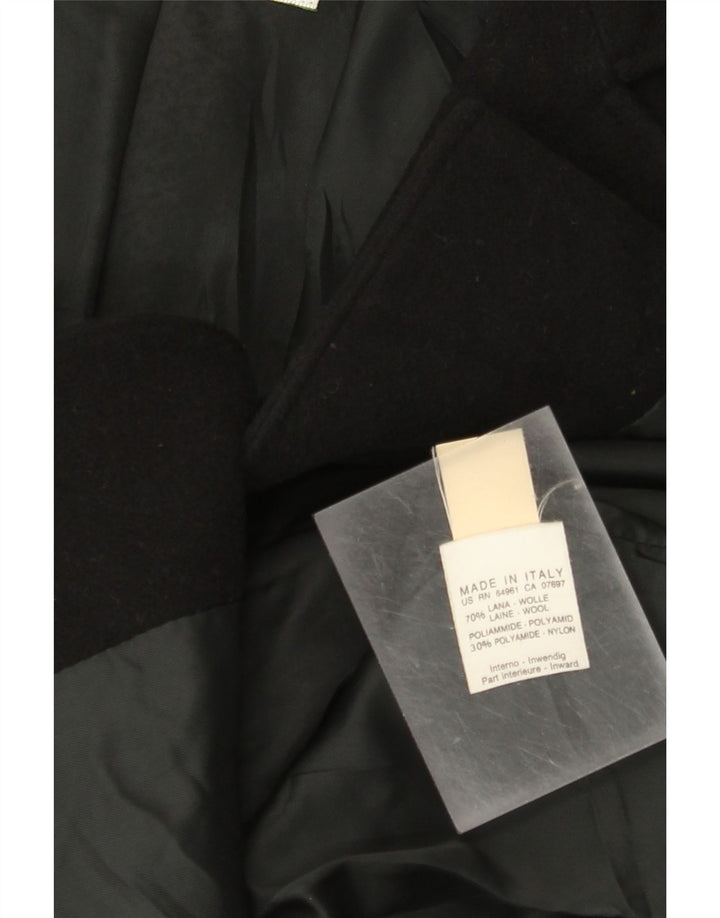 Jaqueta blazer feminina de 3 botões Benetton IT 42 lã preta média