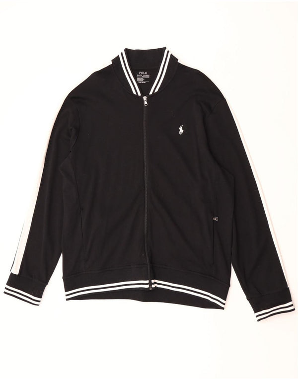Polo Ralph Lauren Mens Treino Top Jaqueta XL Preto Colorblock Algodão