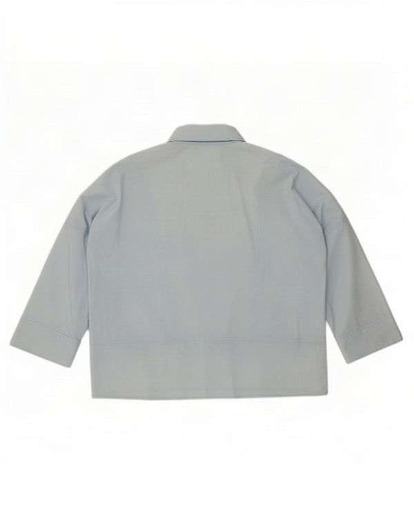 Pulôver feminino Benetton manga 3/4 oversized Reino Unido 10 algodão azul pequeno