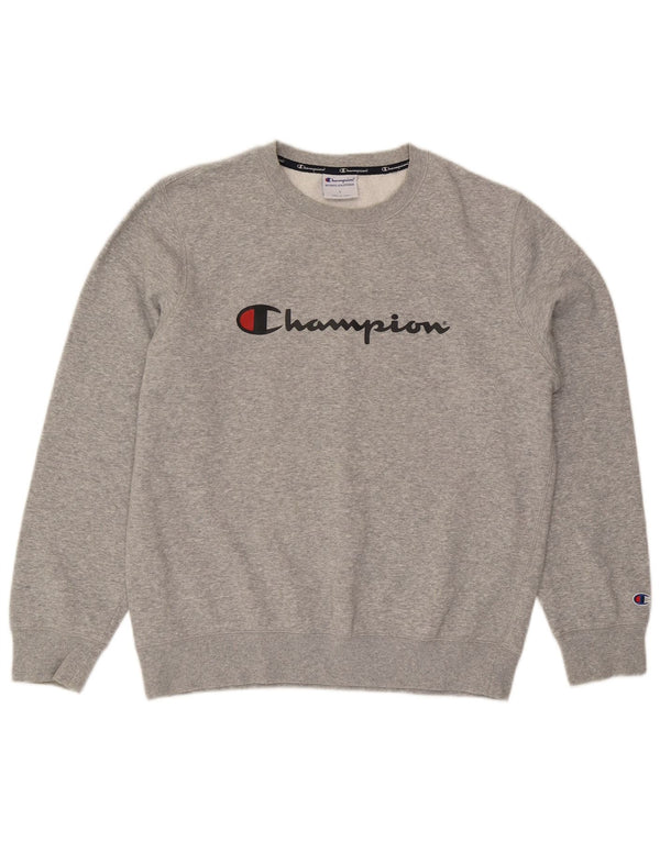 Champion moletom gráfico masculino jumper grande algodão manchado cinza