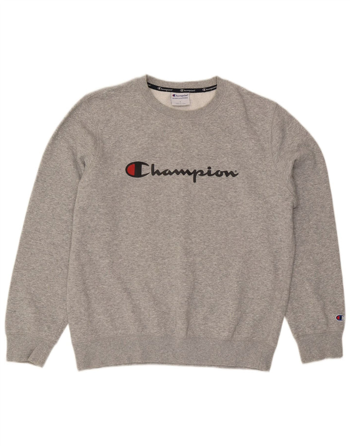 Champion moletom gráfico masculino jumper grande algodão manchado cinza