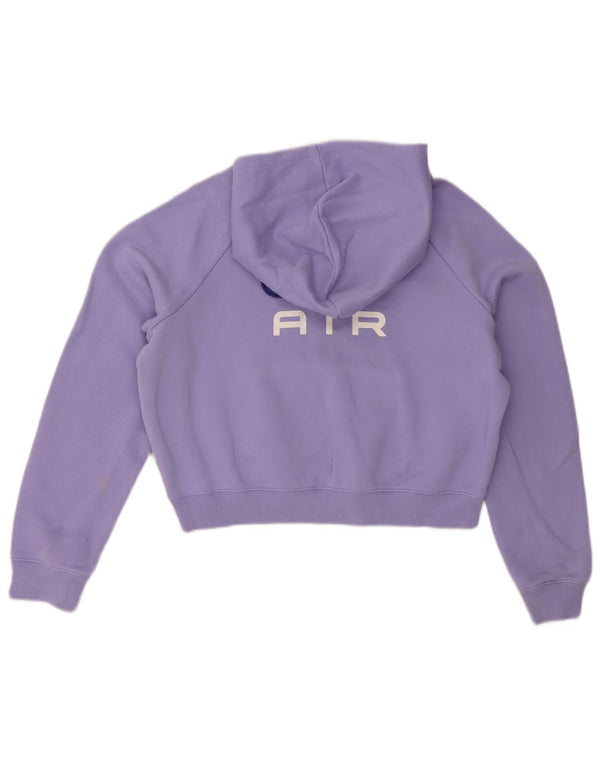 Jumper com capuz Nike Girls Crop Graphic 13-14 anos XL roxo algodão