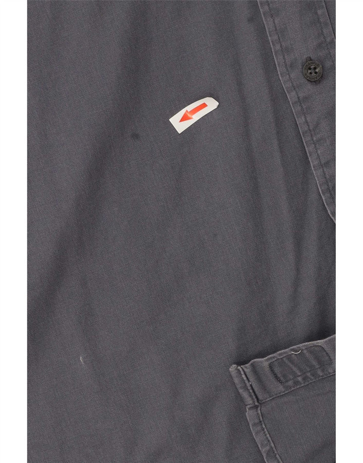 Wrangler Camisa masculina de manga curta azul marinho médio algodão
