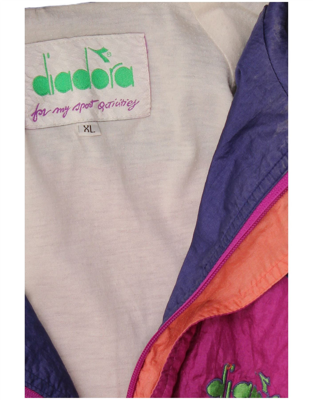 DIADORA Mens Italia Loose Fit Treino Top Jaqueta XL Rosa Colorblock