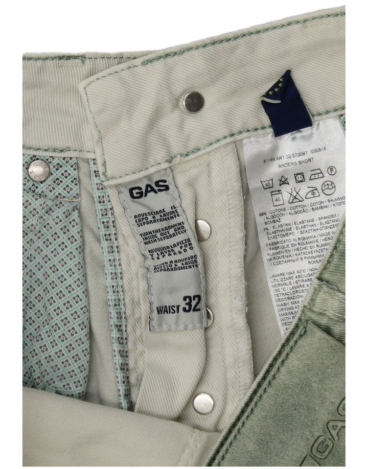 Shorts jeans masculino Gas W32 algodão verde médio