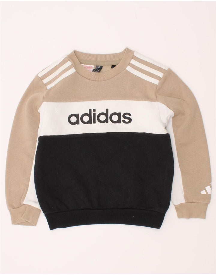 Adidas Meninos Moletom Gráfico Jumper 3-4 Anos Colorblock Multicolorido
