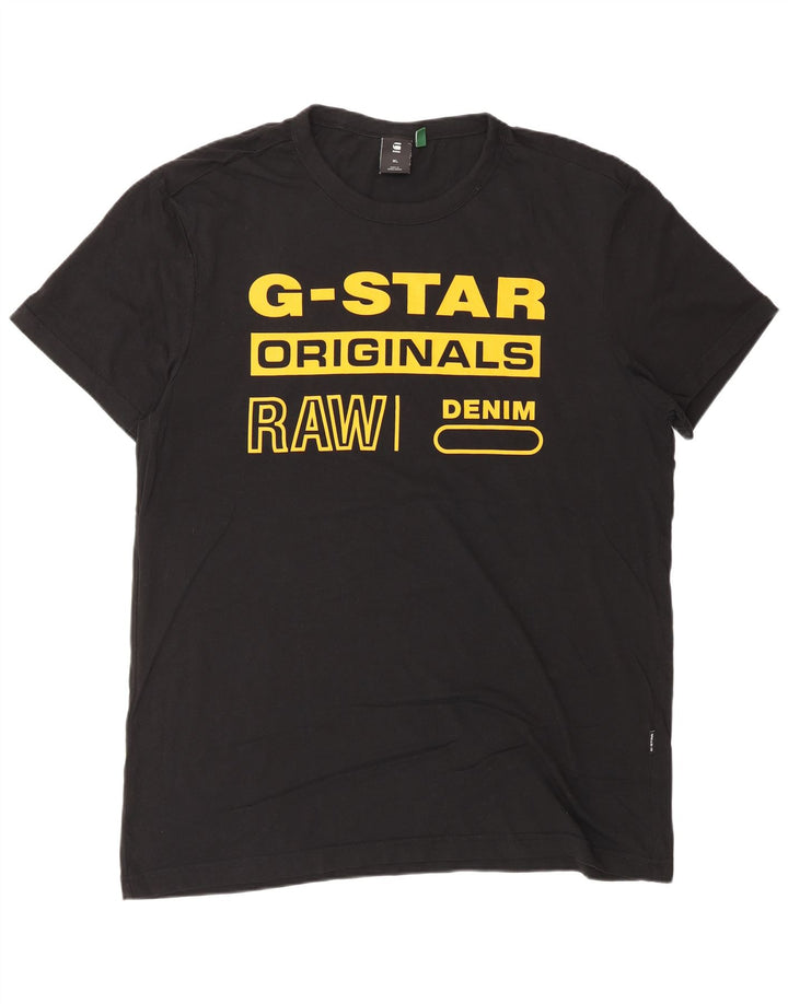Camiseta gráfica masculina G-STAR Top XL algodão preto