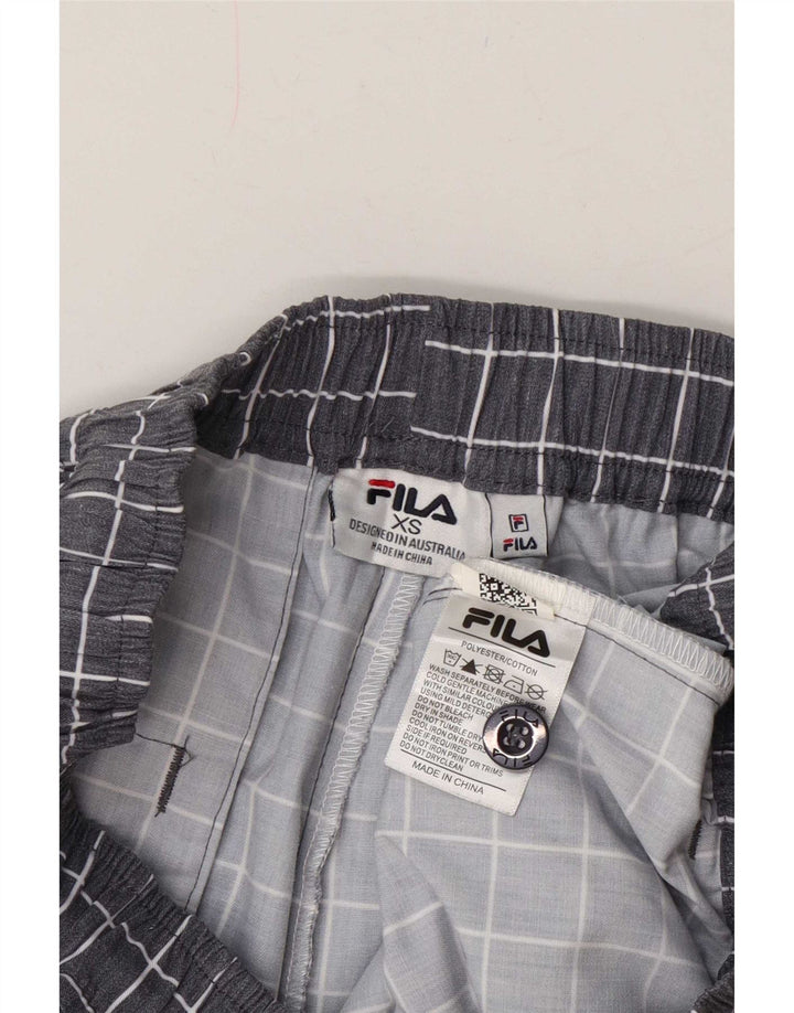 Fila Mens Sport Shorts XS Cinza Poliéster Xadrez