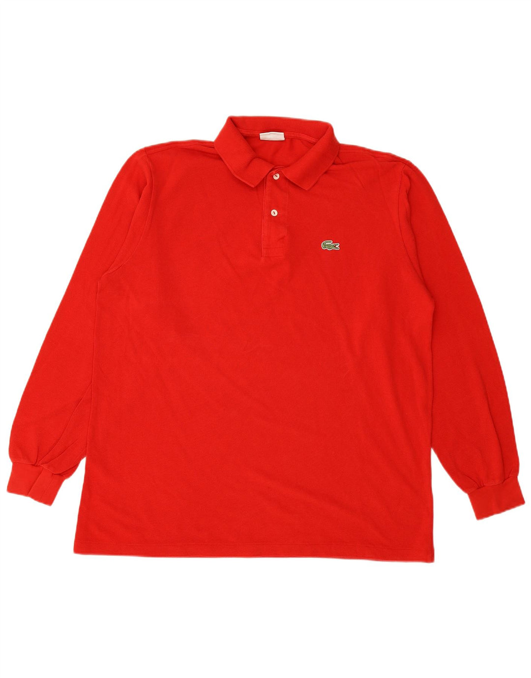 Camisa polo masculina de manga comprida LACOSTE tamanho 5 grande algodão vermelho