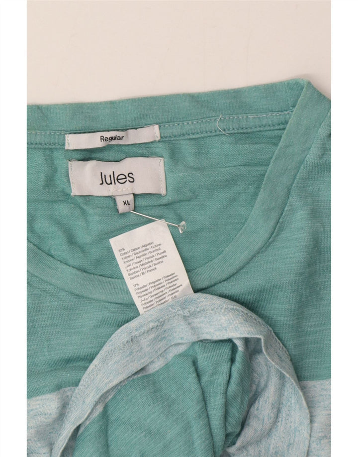 Camiseta masculina Jules Regular Fit Top XL de algodão listrado multicolorido