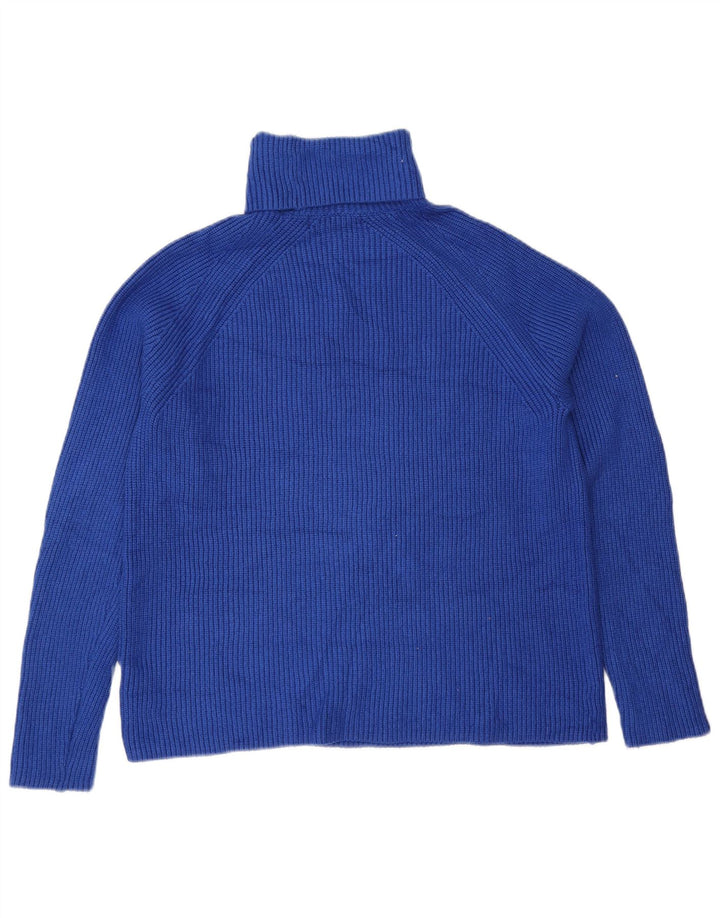 Suéter feminino Marks & Spencer com gola redonda Reino Unido 14 viscose azul médio