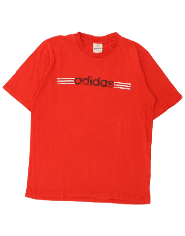 Adidas Mens Graphic T-Shirt Top Médio Algodão Vermelho