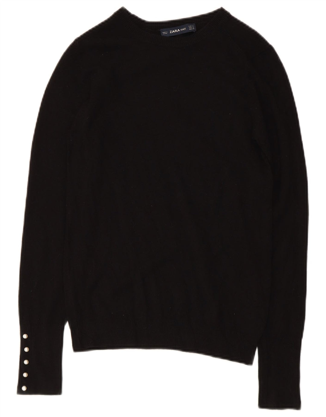 Suéter feminino Zara com gola canoa Reino Unido 8 pequeno preto