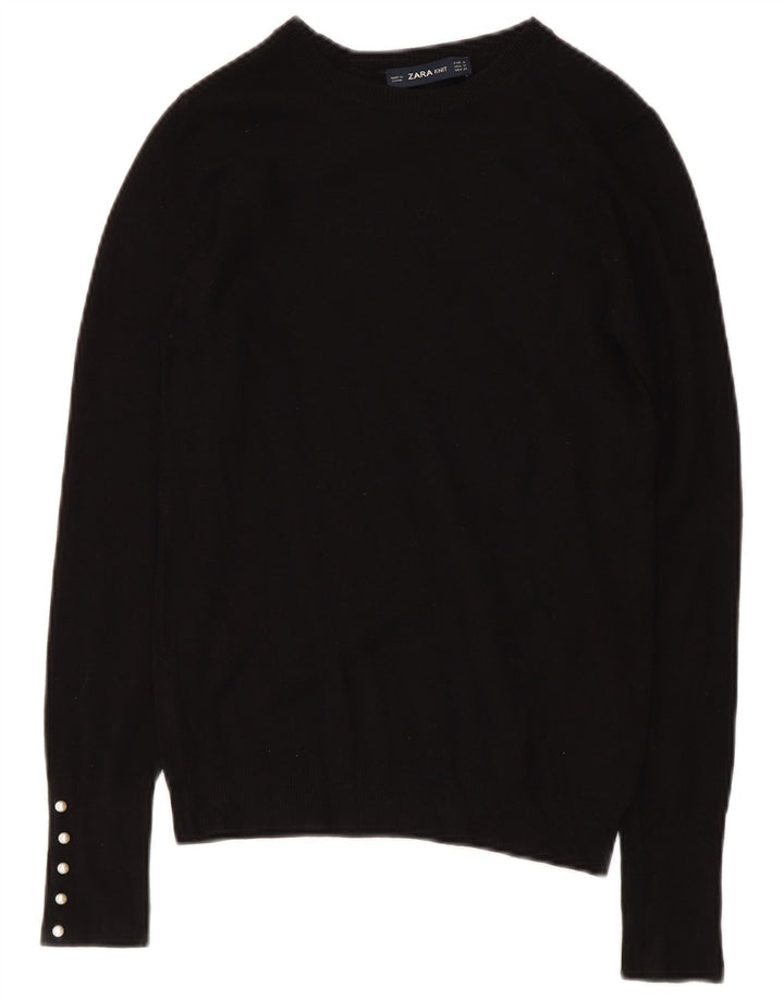 Suéter feminino Zara com gola canoa Reino Unido 8 pequeno preto