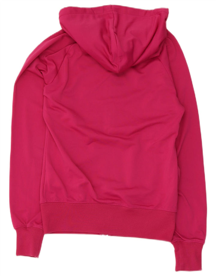 Suéter Nike feminino com capuz e zíper UK 10 pequeno poliéster rosa