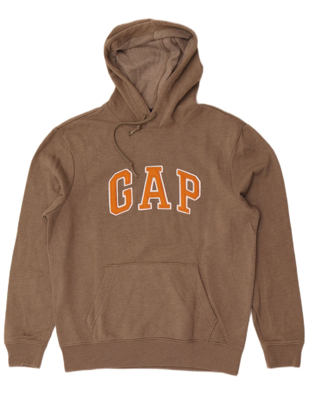 Suéter masculino com capuz gráfico Gap algodão marrom médio