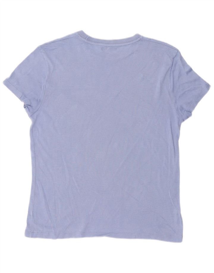 Camiseta masculina Zara Top pequeno algodão azul