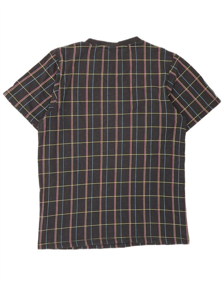 Camiseta masculina NIKE UK 39/40 médio preto xadrez algodão