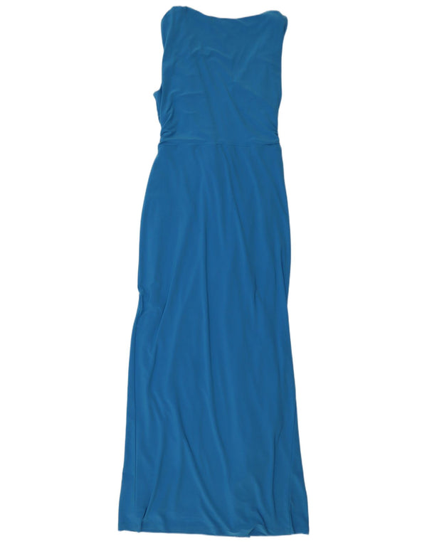 Vestido maxi feminino sem mangas Coast UK 16 grande azul poliéster