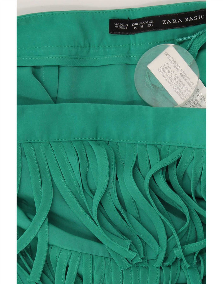 Mini saia feminina Zara médio W28 poliéster verde