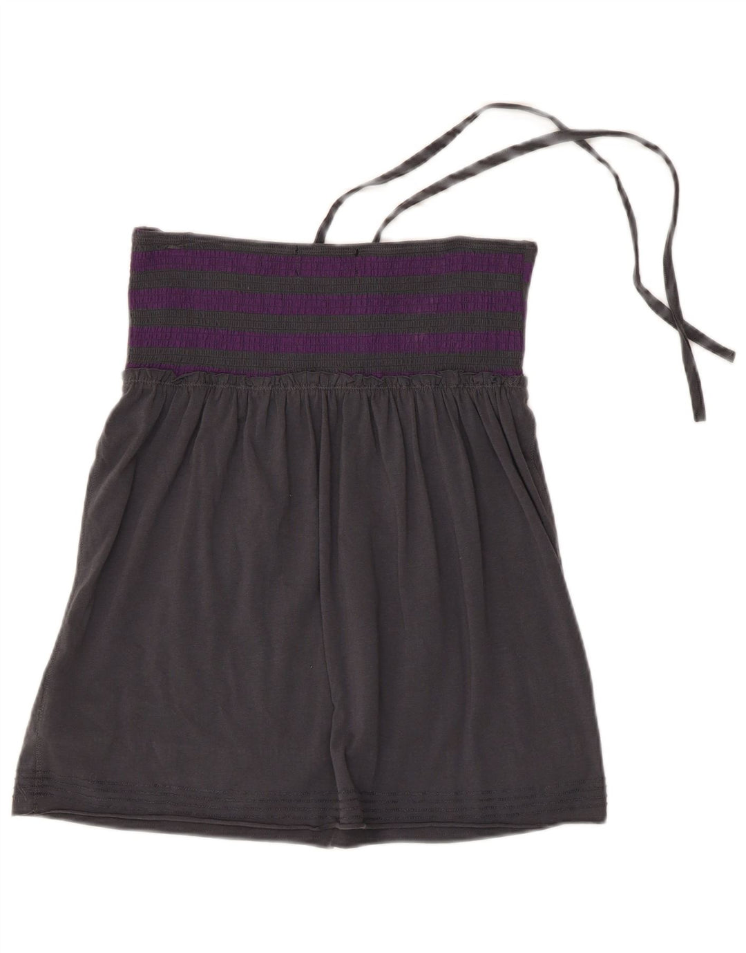 Vans Womens Crop Halter Top UK 14 Grande Cinza Listrado Algodão