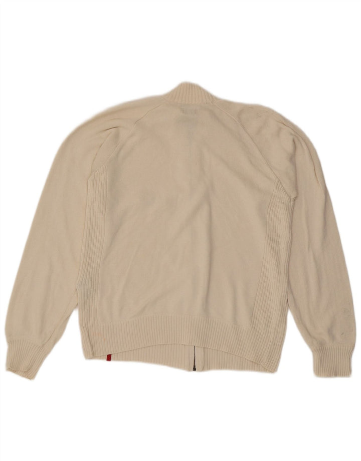 Suéter cardigã feminino oversized LEVI'S Reino Unido 10 pequeno algodão branco