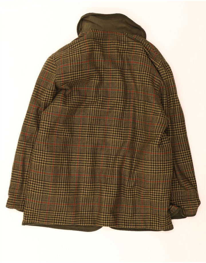 Jaqueta reversível masculina Burberrys UK 40 grande algodão cáqui