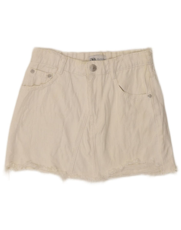 Shorts jeans feminino Zara pequeno W26 branco