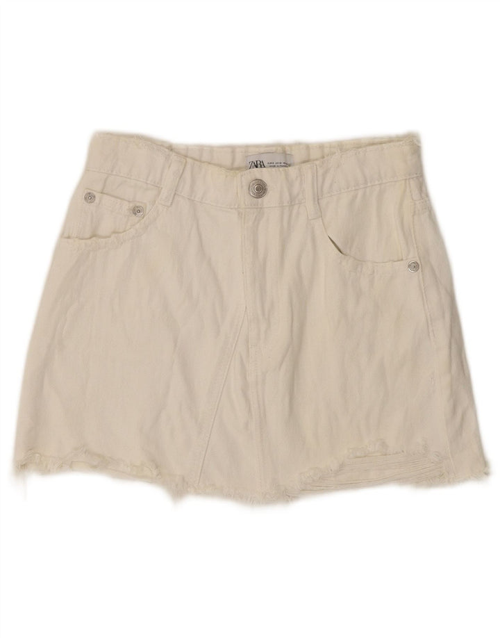 Shorts jeans feminino Zara pequeno W26 branco