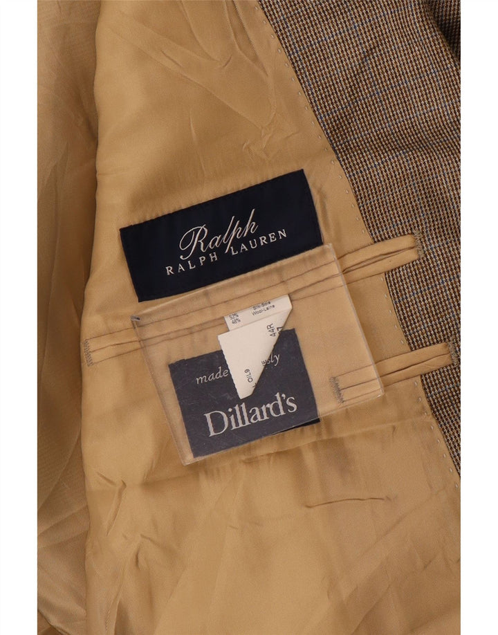 Ralph Lauren Jaqueta Blazer Masculina de 2 Botões Reino Unido 44 XL Marrom